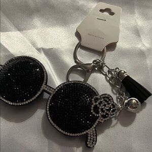 Elegant Black and Silver Keychain